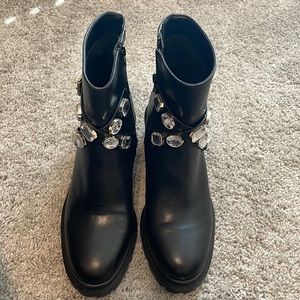 INC Faux Leather Embellished Ankle Boots